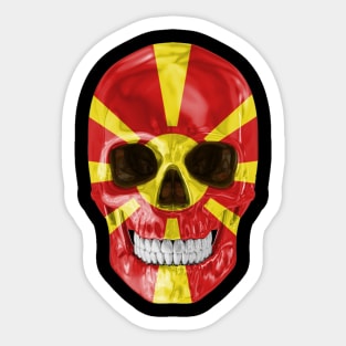 Macedonia Flag Skull - Gift for Macedonian With Roots From Macedonia Sticker